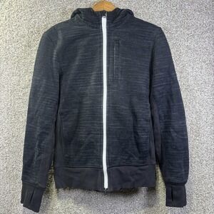 Lululemon Hoodie Mens Medium Gray Full Zip Thumbholes Logo Pocket Athletic